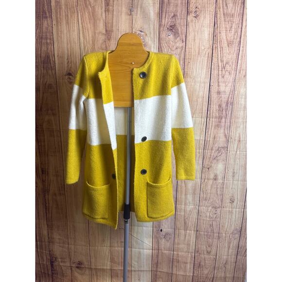 Anthropologie La Fee Verte Petites Block Color Cardian with Pockets Size XS - Picture 1 of 7